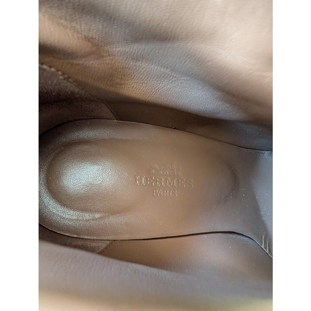 Hermes Milady Black Leather Wedge‎ Ankle Boots Size 39.5/US9 - Picture 10 of 10